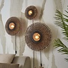 GOOD & MOJO Landelijke Stoere wandlamp Kalimantan Ø30 cm zwart