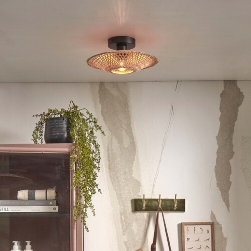 Landelijke Ibiza Style plafondlamp Kalimantan Ø30 cm naturel