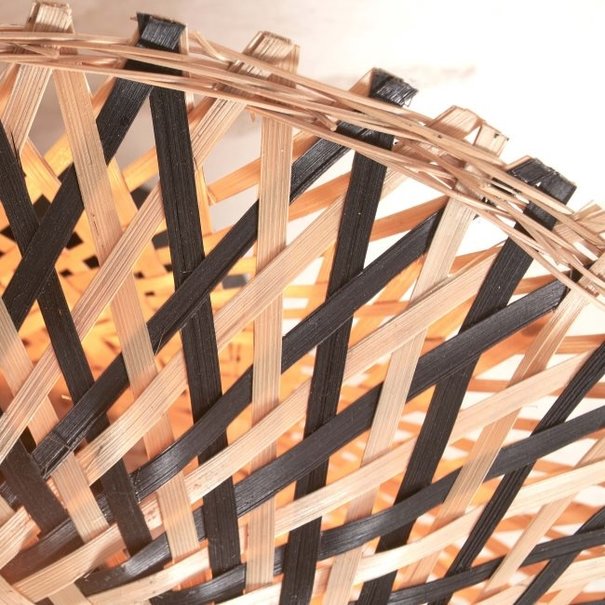 GOOD & MOJO Landelijke Stoere plafondlamp Kalimantan Ø30 cm zwart naturel