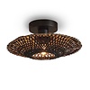 GOOD & MOJO Landelijke Stoere plafondlamp Kalimantan Ø30 cm zwart