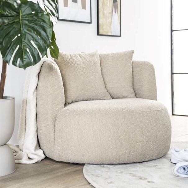 Eleonora Moderne Design fauteuil Louis boucle beige