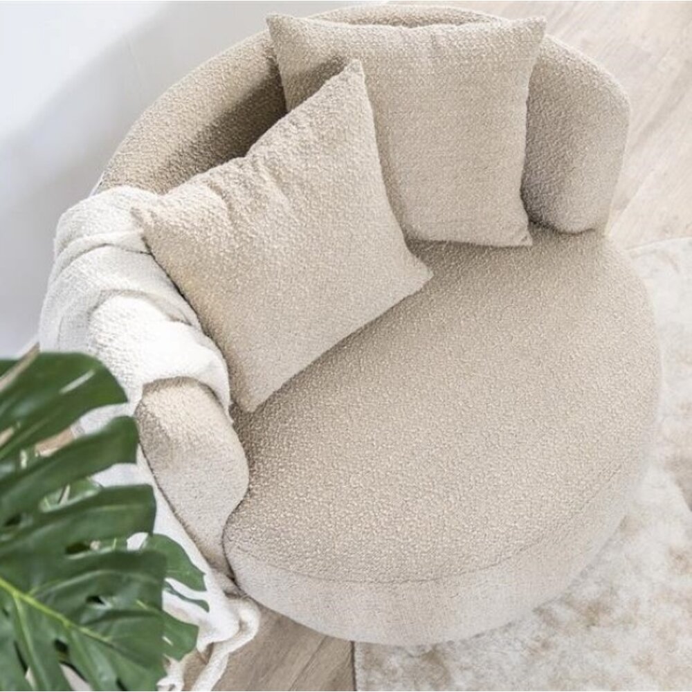 Moderne Lounge Fauteuil Dario Beige Met Voeten Steun / Ventura design - Ventura Design