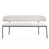 Eleonora Moderne Landelijke eetkamerbank Luka 160 cm polyester beige