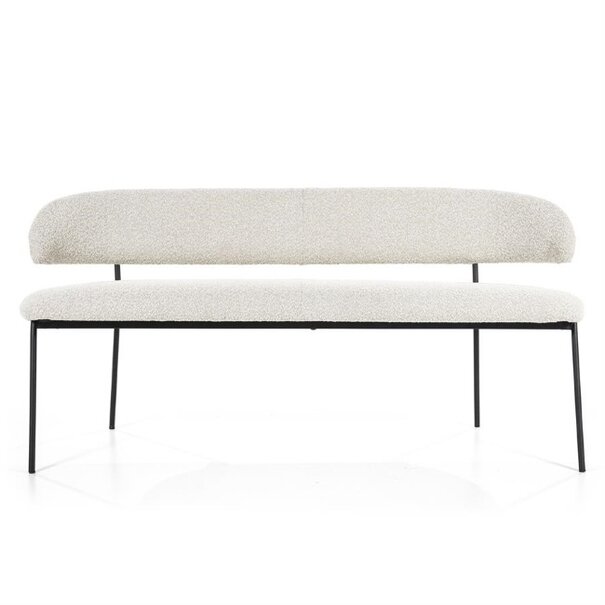 Eleonora Moderne Landelijke eetkamerbank Luka 160 cm polyester beige