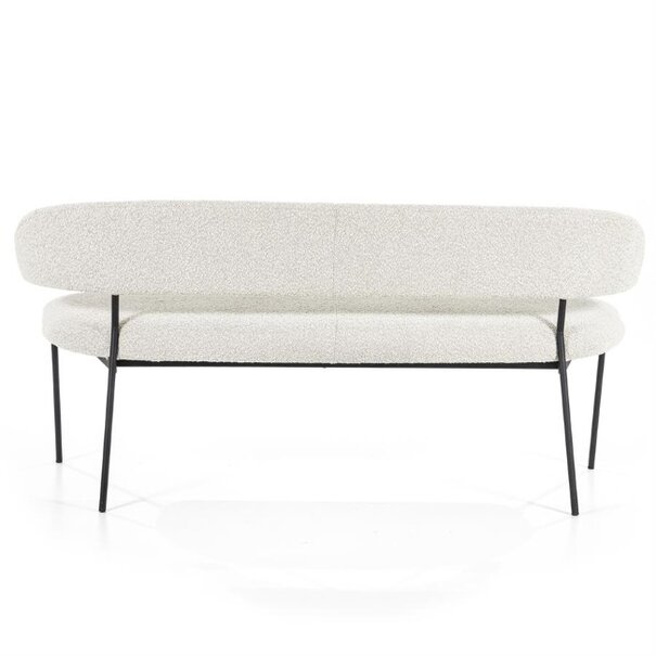 Eleonora Moderne Landelijke eetkamerbank Luka 160 cm polyester beige