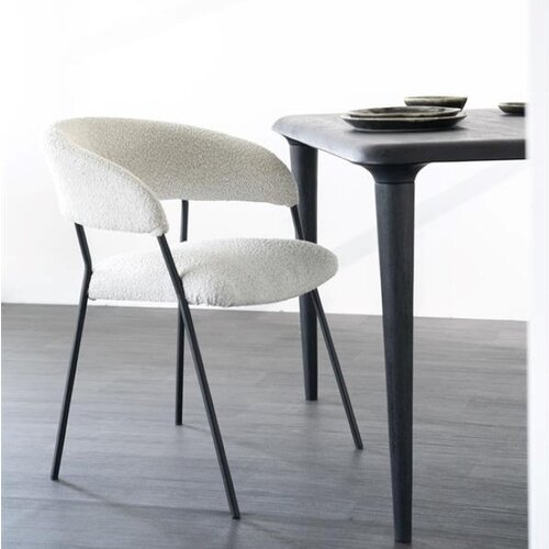 Moderne eetkamerstoel Luka polyester beige