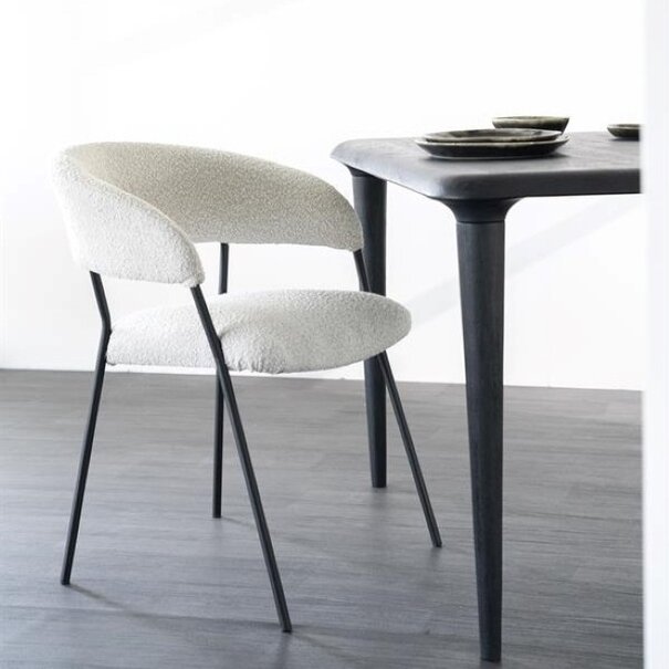 Eleonora Moderne eetkamerstoel Luka polyester beige