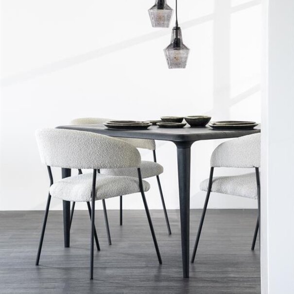 Eleonora Moderne eetkamerstoel Luka polyester beige