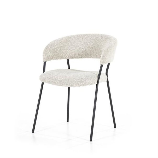 Eleonora Moderne eetkamerstoel Luka polyester beige
