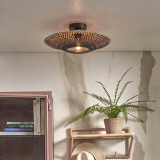Plafondlamp Kalimantan Ø44 cm zwart naturel