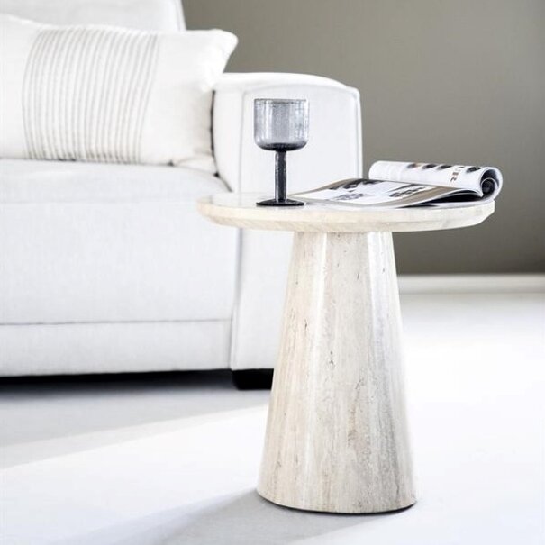 Eleonora Moderne bijzettafel Aime Ø45 cm travertin