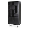 Eleonora Moderne Landelijke boekenkast Remi 200 cm zwart mangohout