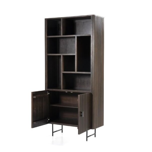Eleonora Moderne Landelijke boekenkast Remi 200 cm bruin mangohout