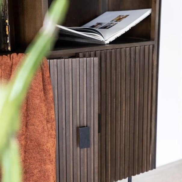 Eleonora Moderne Landelijke boekenkast Remi 200 cm bruin mangohout