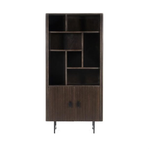 Eleonora Moderne Landelijke boekenkast Remi 200 cm bruin mangohout