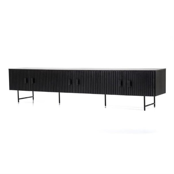 Eleonora Moderne Landelijke Tv meubel Remi 250 cm zwart mangohout