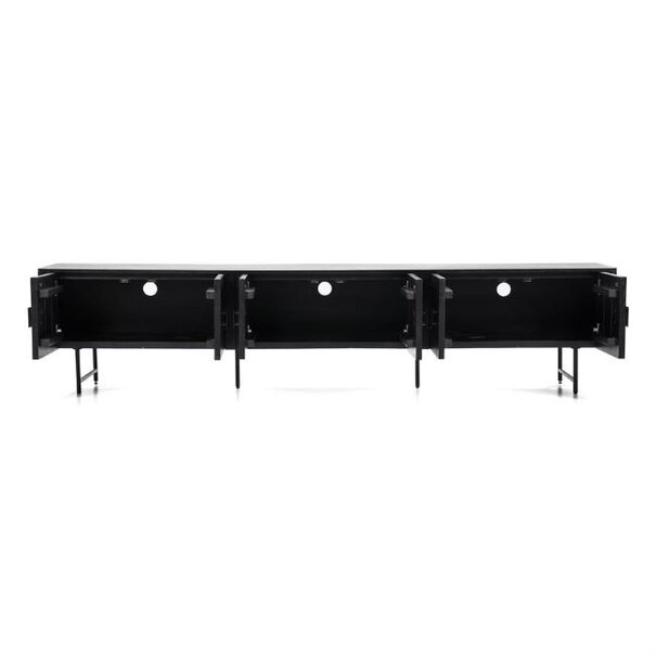 Eleonora Moderne Landelijke Tv meubel Remi 250 cm zwart mangohout