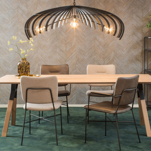 hanglamp Omegna 3-lichts ovaal platinum
