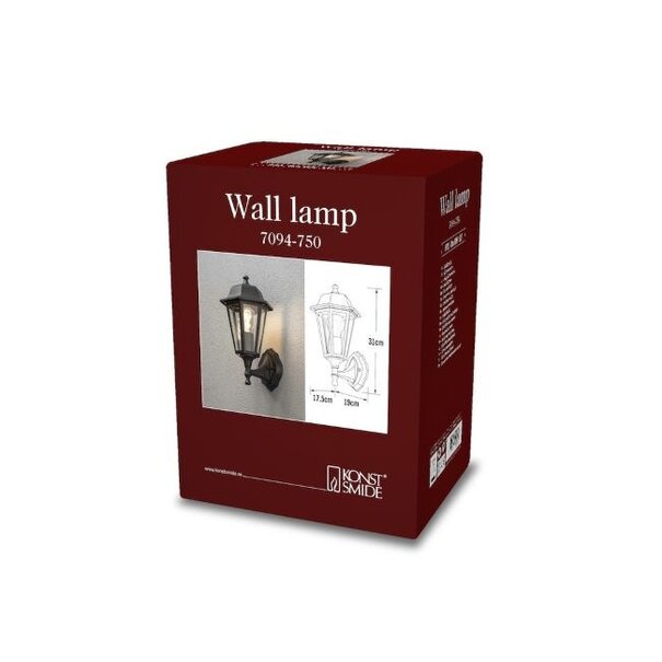 Konstsmide Klassieke buiten wandlamp Hexagon zwart 1-lichts