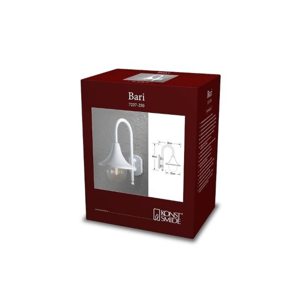 Konstsmide Klassieke buiten wandlamp Bari 1-lichts wit