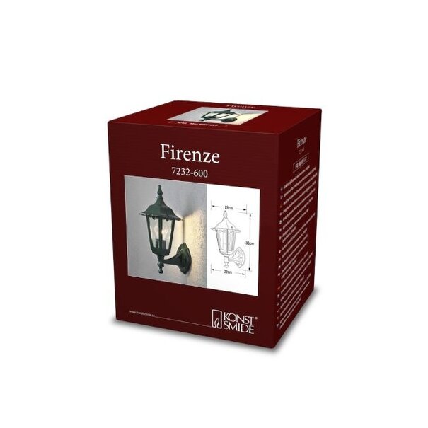 Konstsmide Klassieke buiten staande wandlamp Firenze 1-lichts groen
