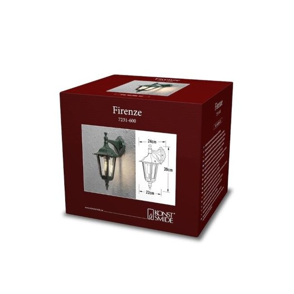 Konstsmide Klassieke buiten wandlamp Firenze 1-lichts groen