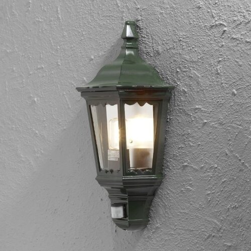 Klassieke buiten wandlamp Firenze 1-lichts groen met bewegingssensor
