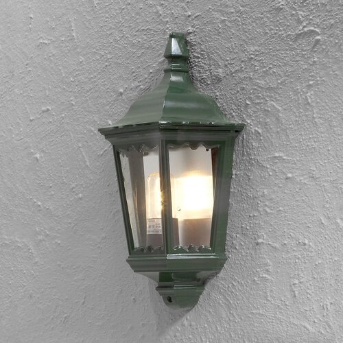 Klassieke buiten wandlamp Firenze Flush 1-lichts groen