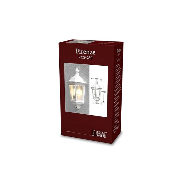 Konstsmide Klassieke buiten wandlamp Firenze Flush 1-lichts wit