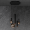 Ztahl Moderne Design hanglamp Riva 5-lichts Ø50 cm getrapt zwart