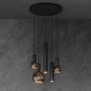 Moderne - Design - Hanglamp - Zwart -  5 lichts - Riva