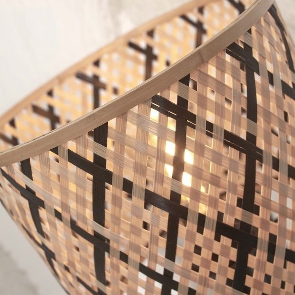 GOOD & MOJO Landelijke Retro wandlamp Java 1-lichts naturel zwart