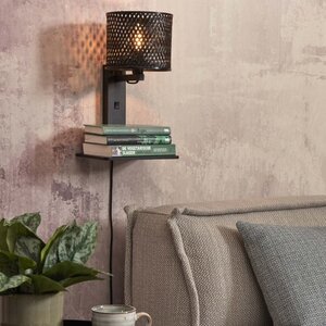 GOOD & MOJO Landelijke Stoere wandlamp Java 1-lichts zwart