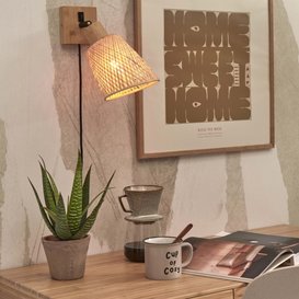 Wandlamp Java naturel bamboekap