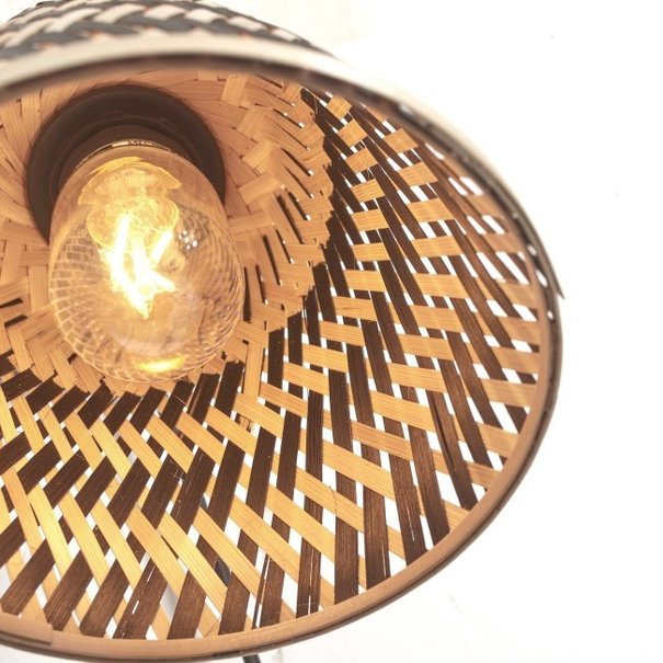 GOOD & MOJO Landelijke wandlamp Java 1-lichts naturel zwart