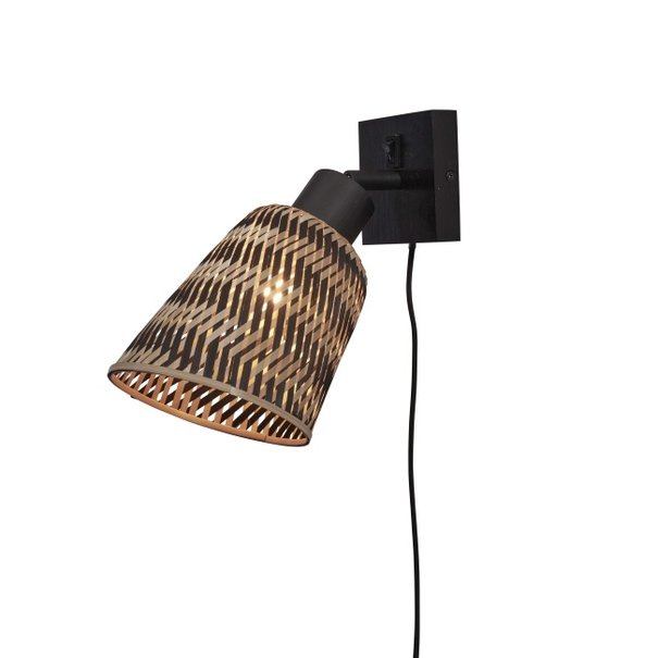 GOOD & MOJO Landelijke wandlamp Java 1-lichts zwart