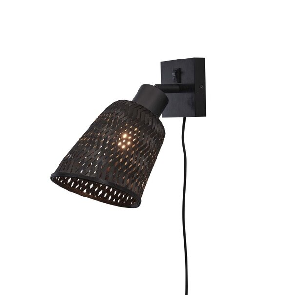 GOOD&MOJO Landelijke - Stoere - Wandlamp - 1-lichts - Zwart - Java