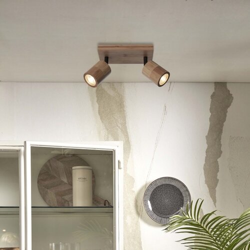 Landelijke Retro opbouwspot Java 2-lichts naturel