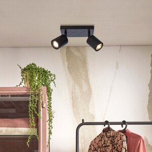 GOOD & MOJO Landelijke Stoere opbouwspot Java 2-lichts zwart