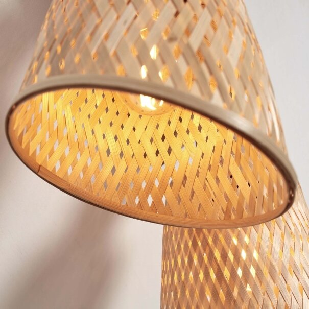 GOOD & MOJO Landelijke Retro opbouwspot Java 2-lichts bamboe naturel