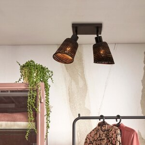 GOOD & MOJO Landelijke Stoere opbouwspot Java 2-lichts zwart