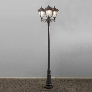 Konstsmide Klassieke staande buitenlamp Parma 3-lichts 218 cm zwart
