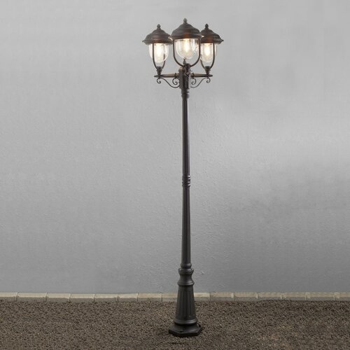 Klassieke staande buitenlamp Parma 3-lichts 218 cm zwart