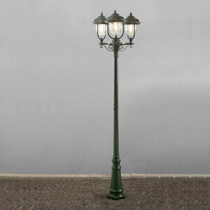Konstsmide Klassieke staande buitenlamp Parma 3-lichts 218 cm groen