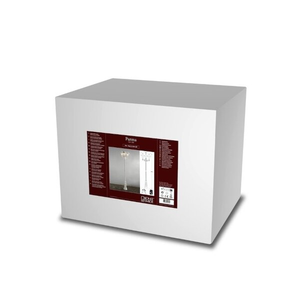Konstsmide Klassieke staande buitenlamp Parma 3-lichts 218 cm wit