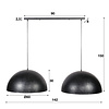 BelaLuz Industriële hanglamp Radiance 2-lichts Ø60 cm charcoal