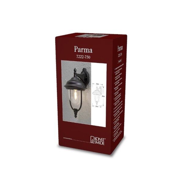 Konstsmide  Klassieke - Buiten Wandlamp - Zwart - 46 cm - Parma