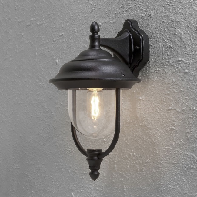 Konstsmide Buiten wandlamp Parma neerwaarts zwart 46 cm