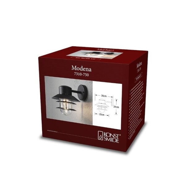Konstsmide Klassieke buiten wandlamp Modena 46 cm zwart