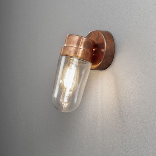 Moderne buiten wandlamp Vega small 1-lichts koper